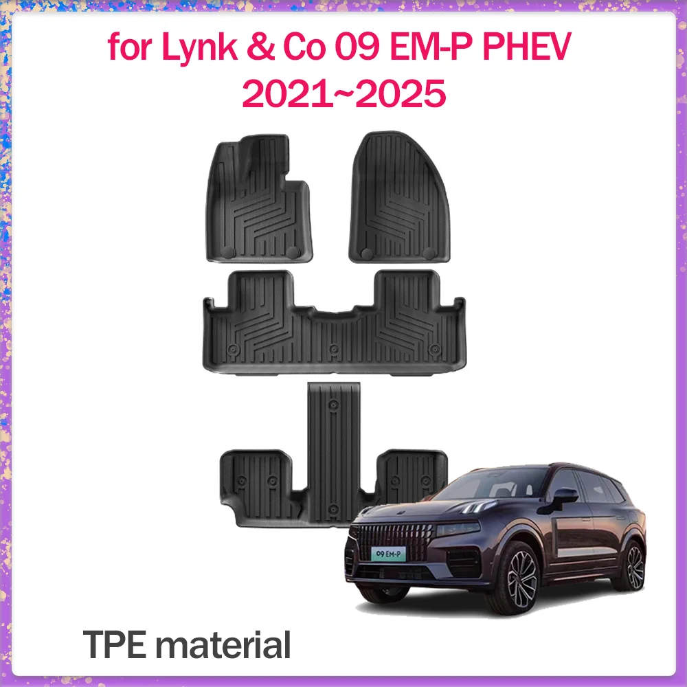 

Автомобильный коврик для Lynk & Co 09 EM-P PHEV 2021 ~ 2025 2022 2023 TPE Внутренний коврик для ног Водонепроницаемый коврик Ковер на заказ Аксессуары для коврика