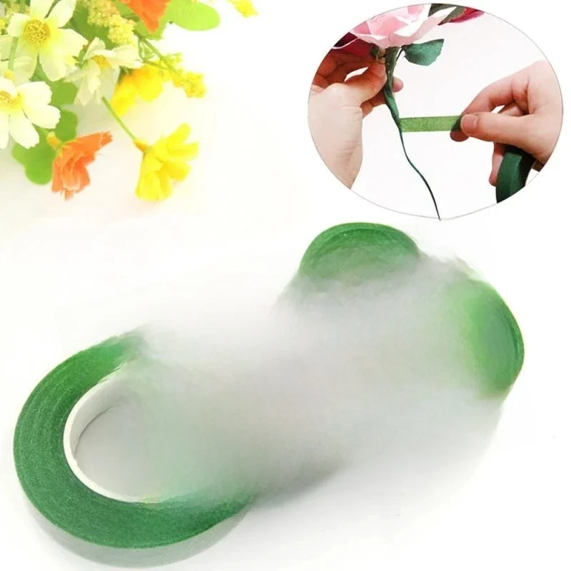 30 Yard 12MM ruban de tige florale Corsages boutonnière fleur artificielle étamine enveloppement fleuriste bandes vertes fournitures de fleurs en Nylon
