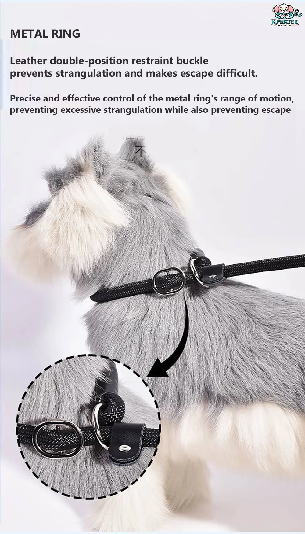 For 1 Dog Anti Detachment P Rope Collar and Leash for Small Medium Large Dogs E18