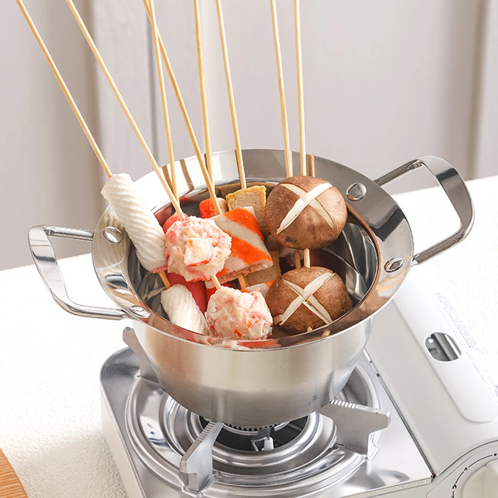 Mini olla caliente de acero inoxidable de 14cm/15cm, olla Ramen Oden, olla Shabu Shabu, olla antiadherente para utensilios de cocina para el hogar