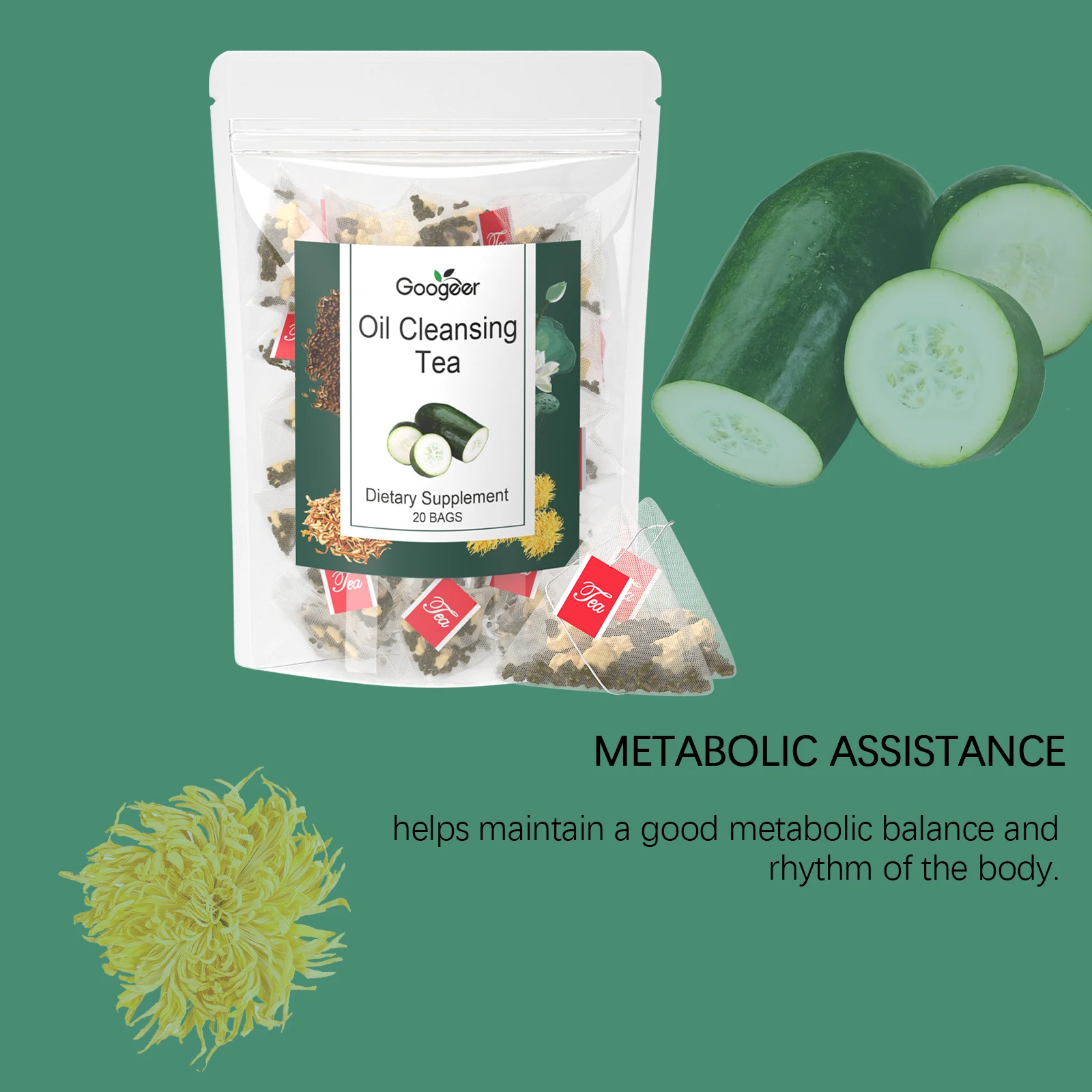 Googeer 20 pz Olio Detergente Tè Supporto Per La Digestione Orale Sapore Rinfrescante Disintossicante A Base di Erbe Dimagrante Corpo Promuovere Il Metabolismo Tè