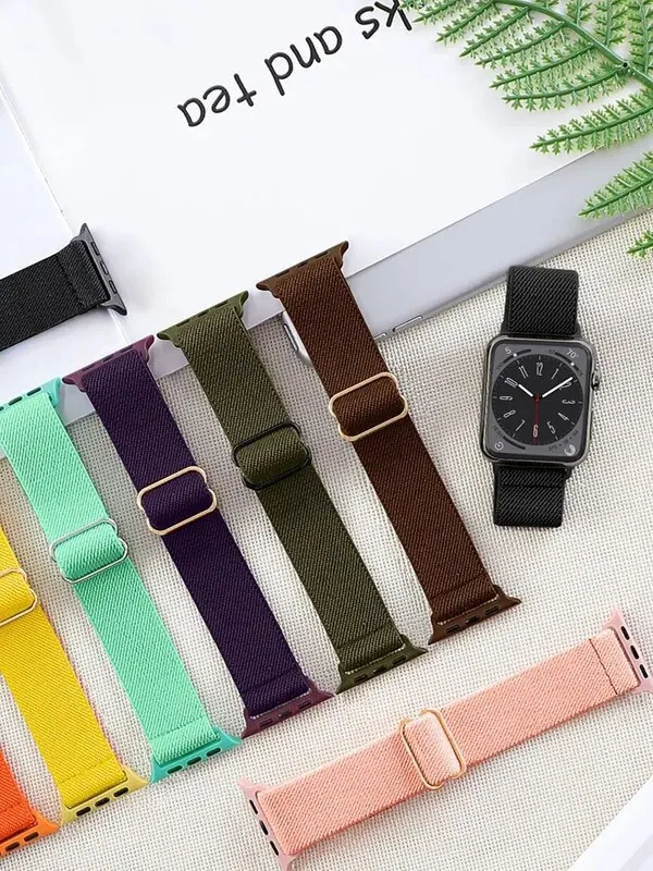 Scrunchie Nylon for Apple watch Straps 10-42/46mm 44mm 45mm 38/40/41mm Elastic bracelet iWatch series 9 8 7 6 5 4 3 Ultra2 49mm