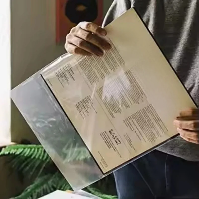 Premium 12-inch vinylplatenhoezen, beschermende opslag buitenafdekking zonder afdichting klepontwerp, open uiteinde voor gemakkelijke toegang en bescherming - afbeelding 2