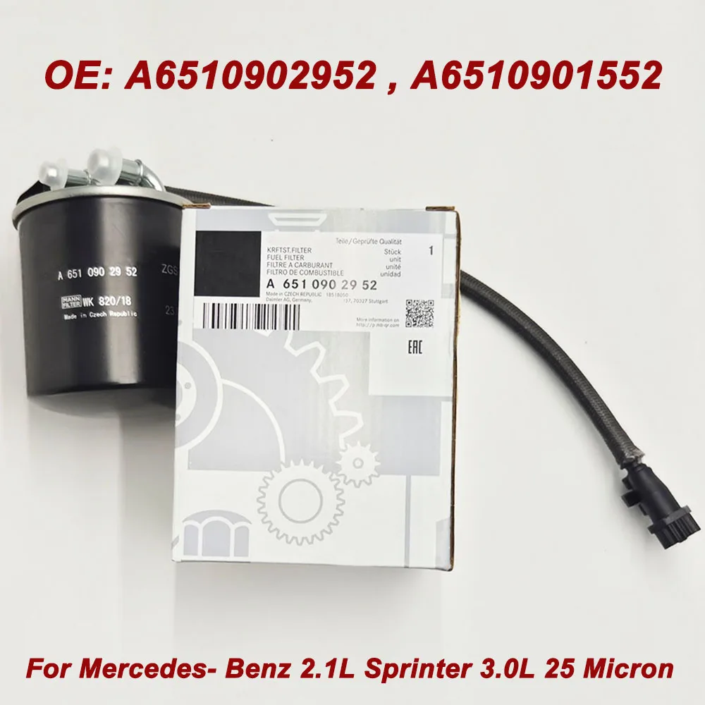 OE A6510902952 A6510901552 6510902952 6510901552 6510903052 WK820/18 Fuel Filter For Mercedes-Benz Sprinter GLC220 GLE300 GLK250