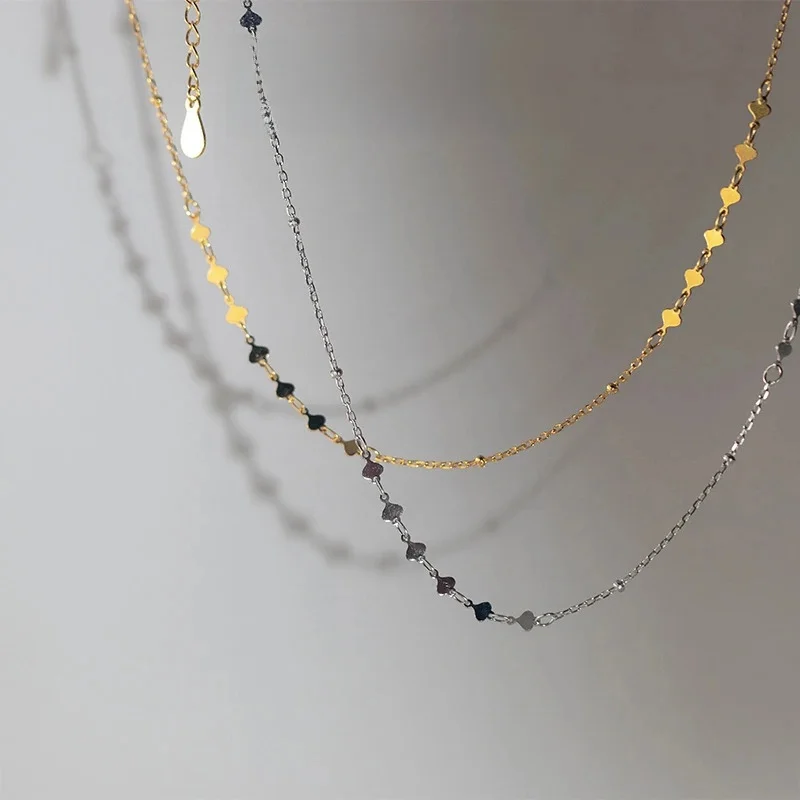 MODIAN złoty kolor nieregularne serca naszyjnik z koralików naszyjnik dla kobiet 925 Sterling Silver krótki naszyjnik Fine Jewelry Girl Gift — zdjęcie 2