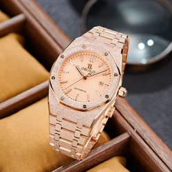 OBLVLO Elegant Mens Automatic Watch 316L Stainless Steel Mechanical Watches Luminous 50M Waterproof Casual Watch for Men TM-ASP