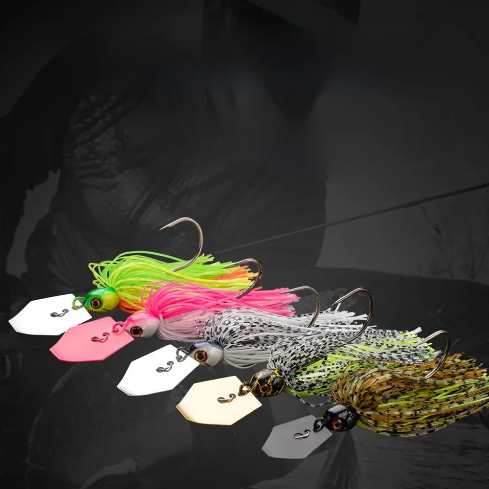JOHNCOO 9g Metallköder Spinner Köder Weedless Angelköder Buzzbait Wobbler für Bass Pike Walleye Fish
