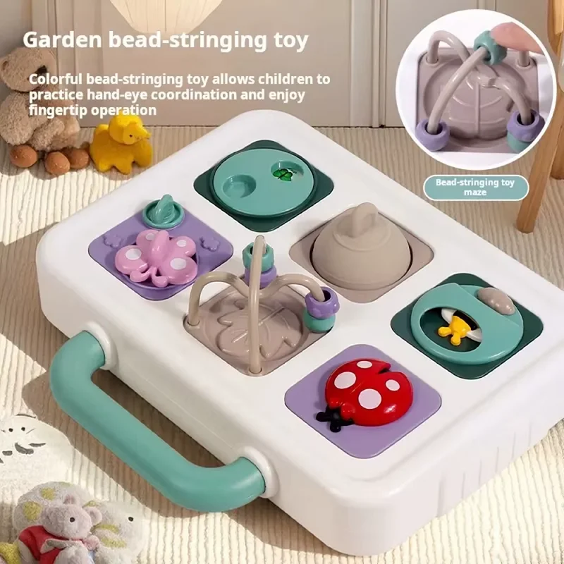 Insect Exploration Busy Board Montessori Toy for 1 Year Early Educational Sensory Activity Panel for Toddler Brain Development
