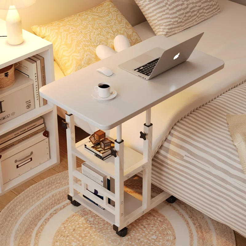 Movable Lifting Bedside Table Multifunctional Wheeled Movable Lifting Table For Bedroom Home Student Dormitory Desk Side Table