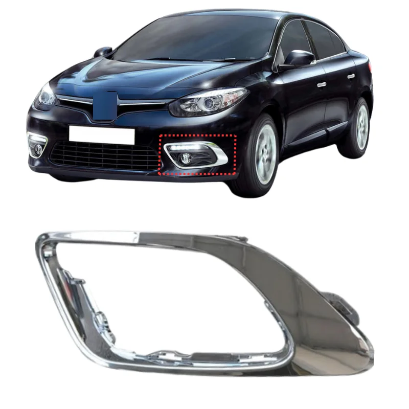 Fog Headlight Frame Right Left Protector Grill For Renault Fluence 2013-2016 Abs Chrome or Black 261A23821R 261A32113R