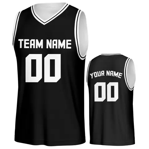 Custom Basketball Jersey Black Personalized Printed Your Own Name Number Men/Women/Kids Quick Dry Sleeveless Shirts