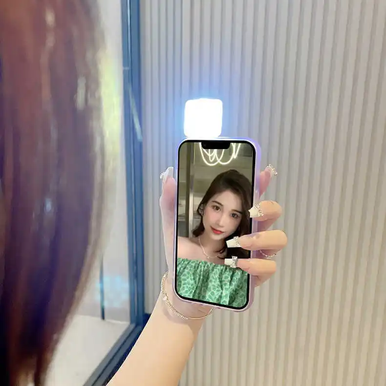 Phone Case LED Selfie Light Beauty Light Flashlight Cover for IPhone 11 12 13 14 15 Pro Max