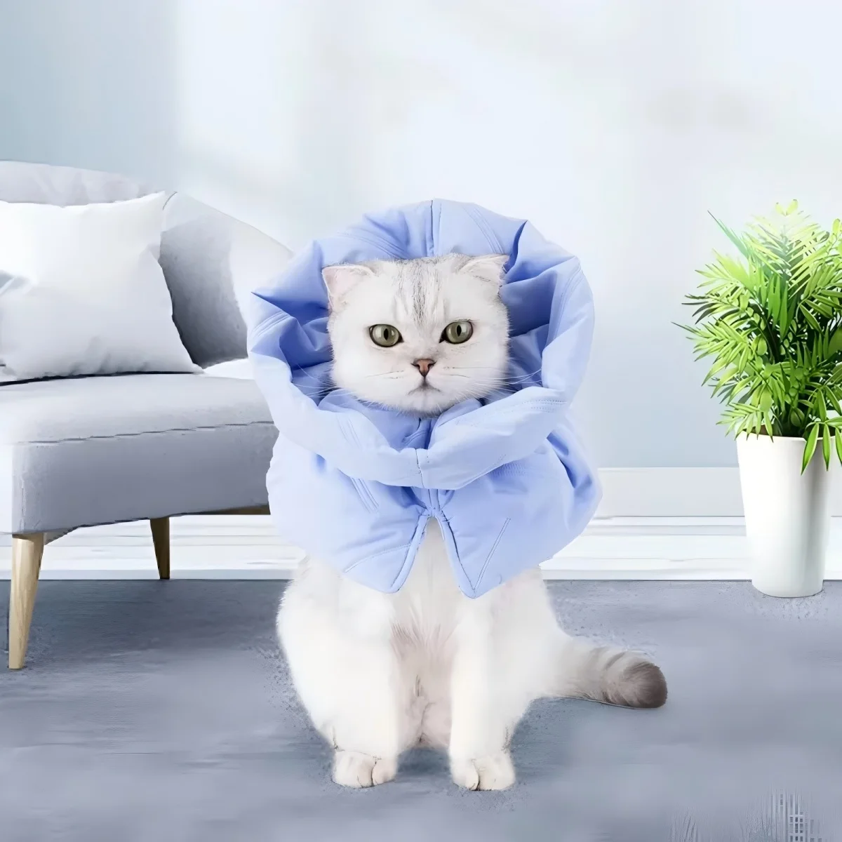 Collarín Protector Elizabethano para Gatos, Colorido, Ajustable, para Recuperación Postoperatoria y Curación de Heridas