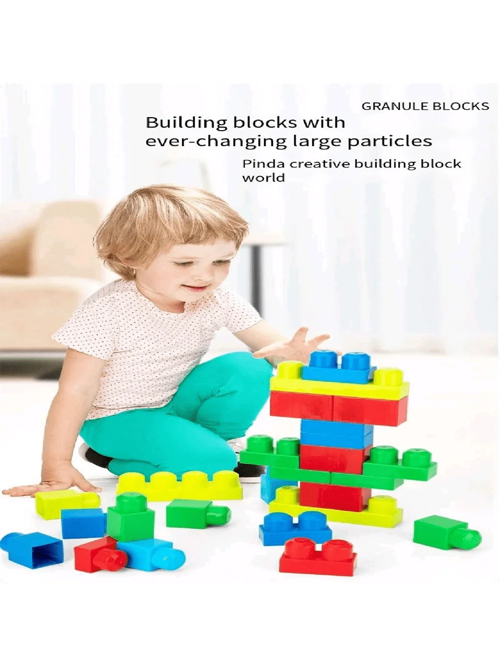 40 Pcs children\'s educational building blocks set, building blocks baby toys, big building blocks to prevent swallowing