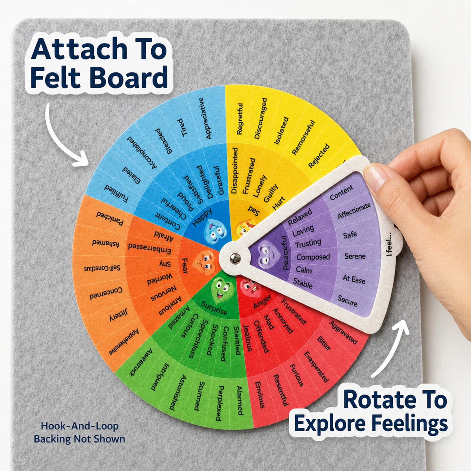 Emotion Vocabulary Learning Wheel, Teacher Classroom Teaching Aid, Early Education Learning Tool, Back-To-School Essential