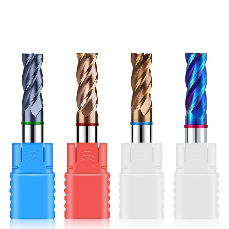 SHAZAM-Fraises en Carbure de Tungstène et Acier Inoxydable, Fraises Plates à 4 Cannelures pour CNC, HRC50, HRC55, HRC58, HRC60