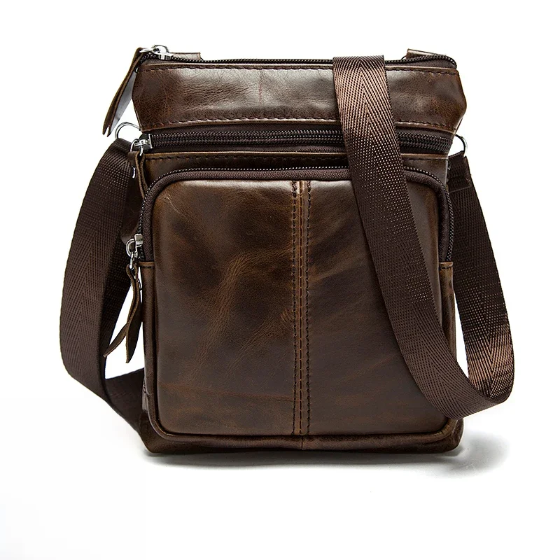 Vintage Crossbody Crossbody dla mężczyzn torba na ramię z prawdziwej skóry torebka listonoszka teczka męska czarna Sac A Main Bolsas 2020 — zdjęcie 2