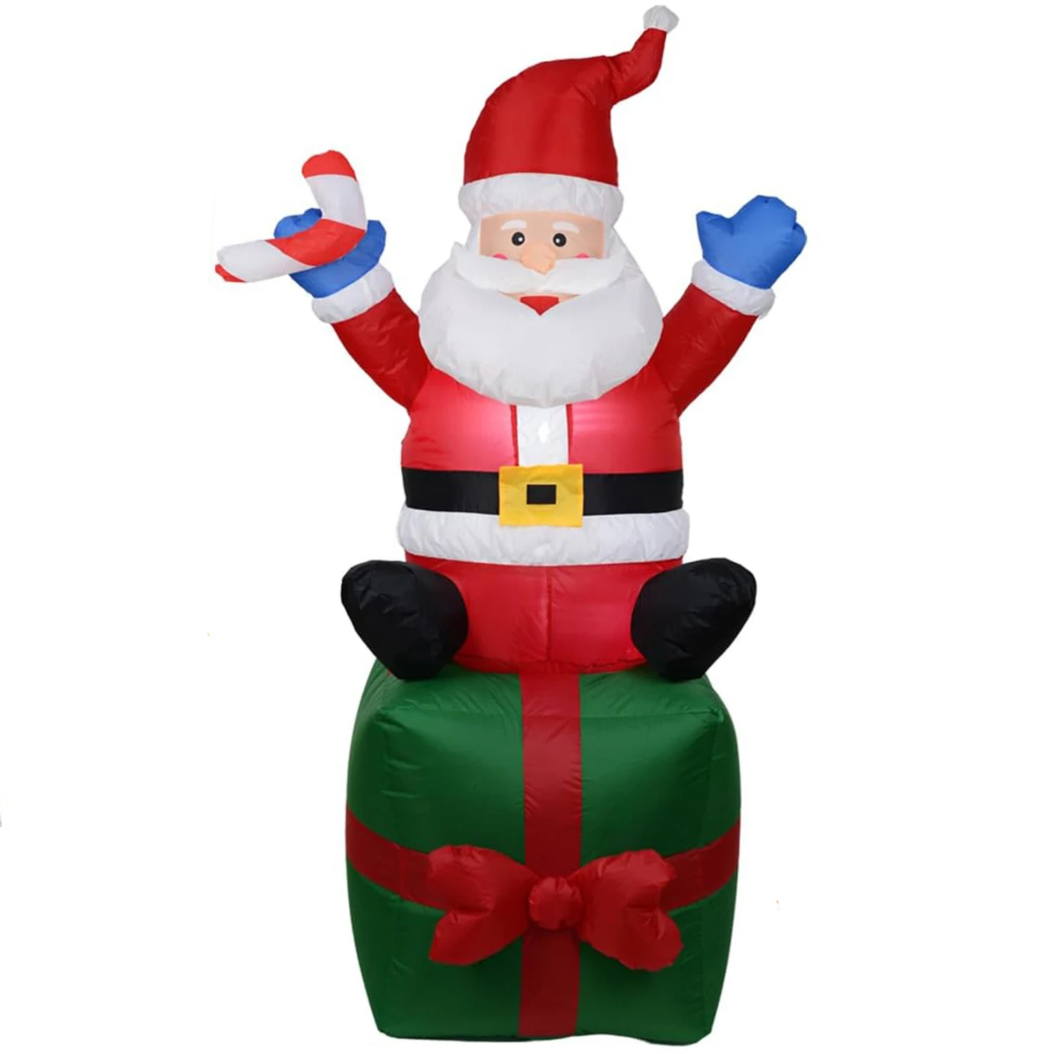Père Noël gonflable de 180 cm pour jardin, terrasse et pelouse, résistant aux intempéries, auto-gonflant avec souffleur rapide, adaptateur européen, décoration de fête de Noël intérieure/extérieure
