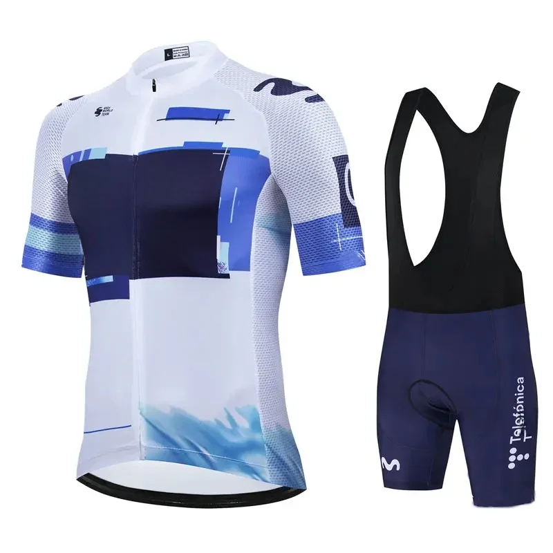AliExpress MOVISTAR Movistar Pro Team Summer Cycling Jersey Suit Men's Breathable Mountain Bicycle Clothing Set Bike Mountain Maillot Ropa Ciclismo