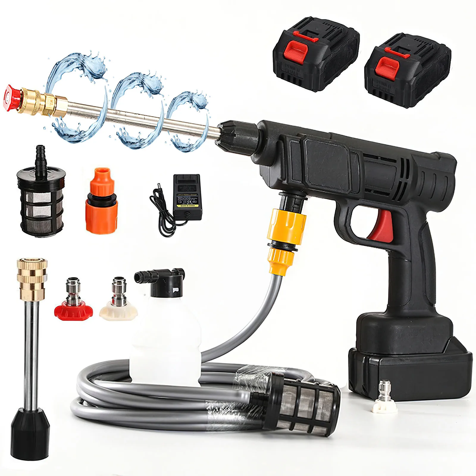 1000w kabellose Hochdruck reinigung 30bar Sprüh wasser Auto wasch schaum Wasser wasser pistole mit 2