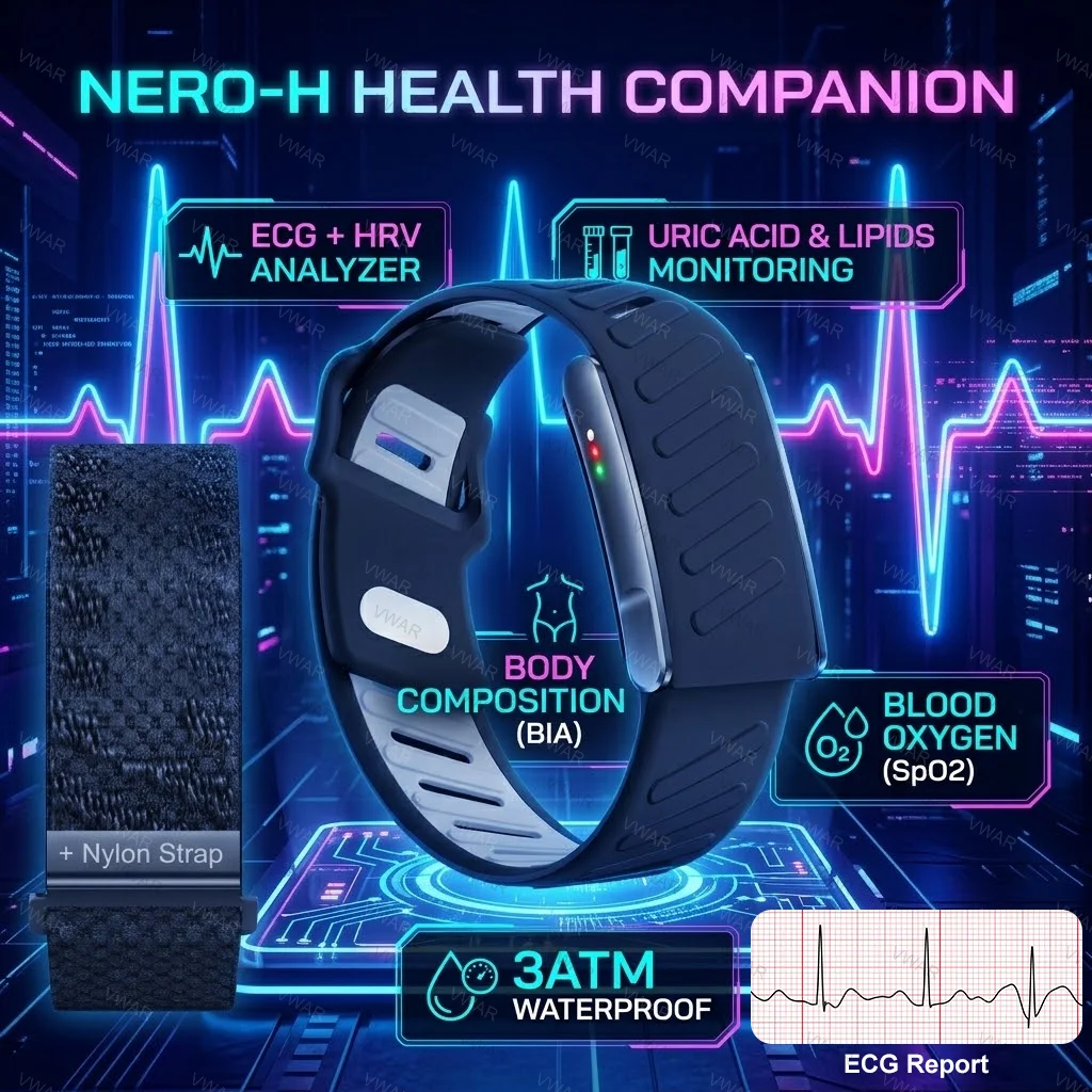 VWAR MG ECG Smart Band Screenless Health Fitness Tracker SpO