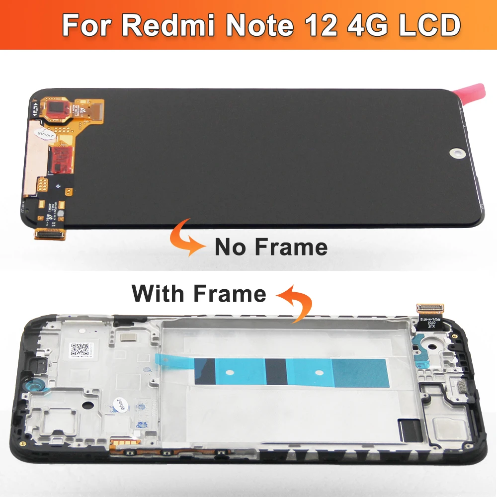 Écran LCD + Vitre Tactile Pour Redmi Note 12 4G – Noir, Avec Outils, Neuf