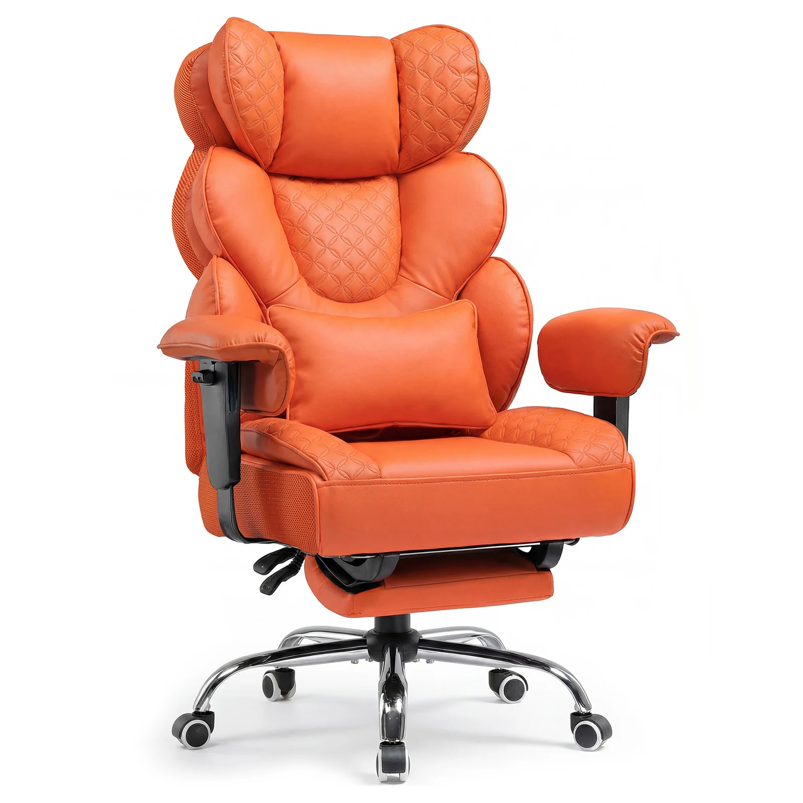 COMHOMA Ergonomische Gamingstoel Kantoorstoel 180 kg Verstelbare Lendensteun & Voetensteun Hybride Design Hoge Executive Stoel