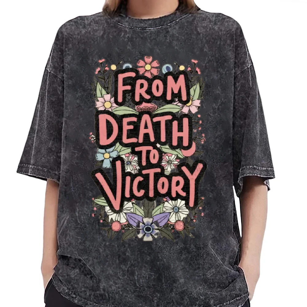 

Printed Pure Cotton Distressed Short Sleeve Women's Clothing Summer INS Style T - shirt Fresh and Ins Style Women Clothing Casu