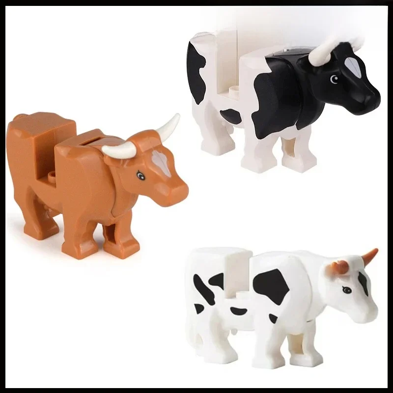 Blocs de construction de vaches animaux MOC 64452, pièces de bétail, scène de Ranch de ferme, briques à assembler, jouets pour collectionneur, nouvelle collection
