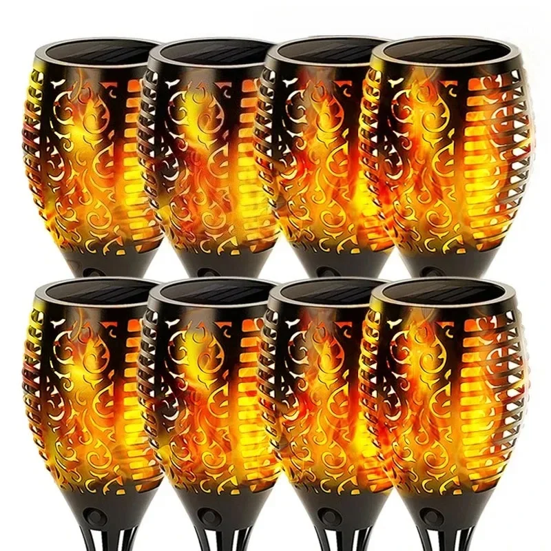 12/33/96LEDs Solar Flame Zaklamp Flikkeren Licht Waterdichte Tuin Decoratie Outdoor Gazon Pad Yard Patio vloerlamp - afbeelding 2