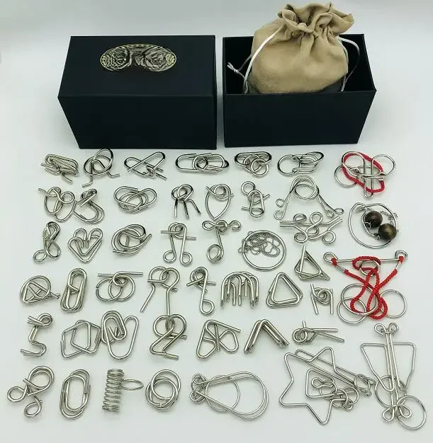 Nowy zestaw 30/41/46 sztuk puzzle metalowe umysł łamigłówka magiczne druty pierścienie łamigłówki zabawki do gier dla dzieci dorośli — zdjęcie 2