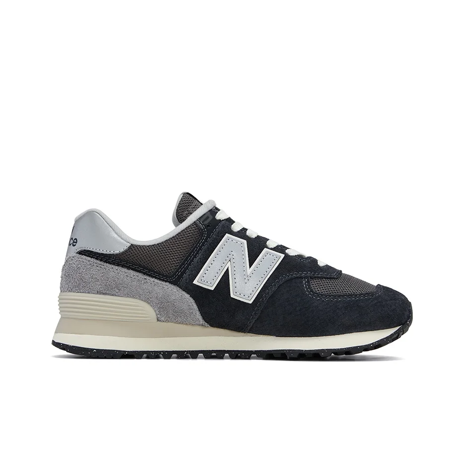 New Balance NB 574 - حذاء جري ريترو، دافئ، منخفض القطع للرجال والنساء - أسود/رمادي #2