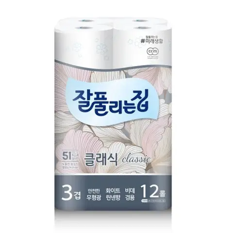 잘풀리는집 3겹 클래식 고급롤화장지 27m 12롤 잘풀리는집 3겹 클래식 고급롤화장지 27m 12롤