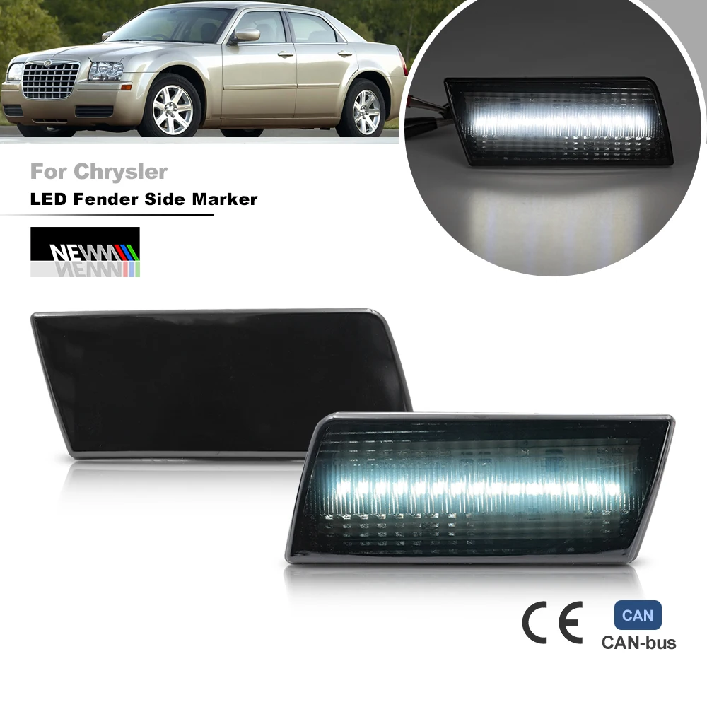 

Подходит для 2005-2014 Chrylser 300 300C, цвет Копченый, передний бампер, белый цвет, фонарь, боковые габаритные огни, замена