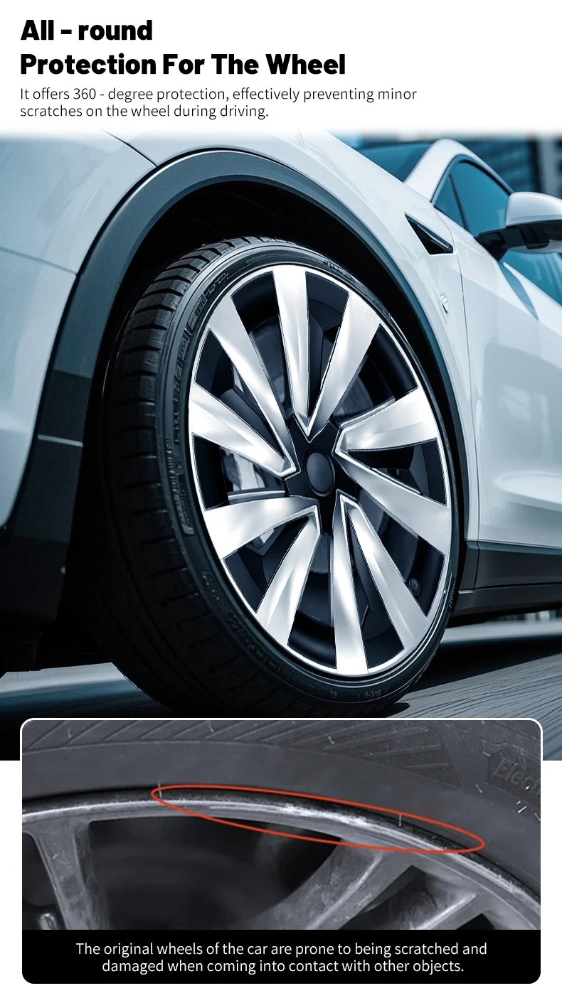 4er-Set Radkappen für Tesla Model Y Juniper 2025-2026, 19 Zoll Radabdeckung, Ersatz-Radnabenkappen, Vollfelgenabdeckung, Zubehör – Detail 5