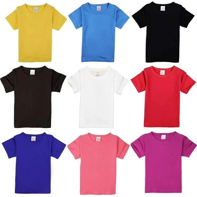 2-16 Jaar Jongens T-Shirts Katoenen Korte Mouw Meisjes Kleding Zomer Effen T-Shirt Kinderen Tees Kids Koreaanse Top Baby Doek - afbeelding 2