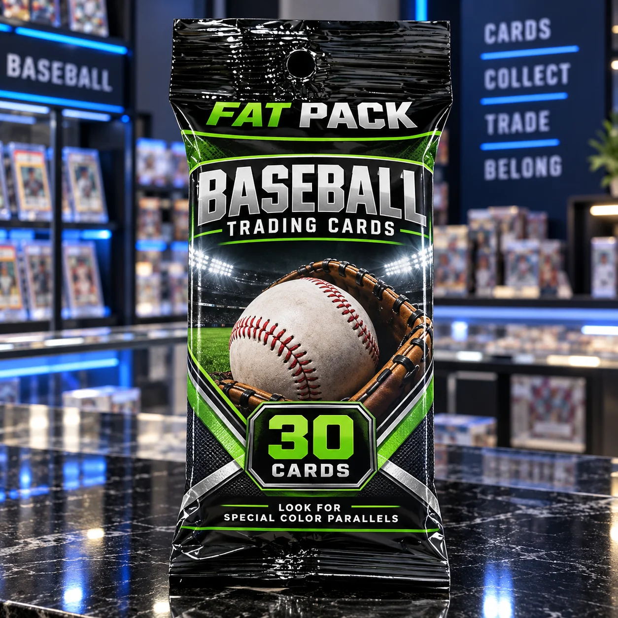 2026 Baseball Trading Card Fat Pack, 30 Cards Per Pack, Sports Collectible Cards with Special Color Parallels for Fans & Collectors