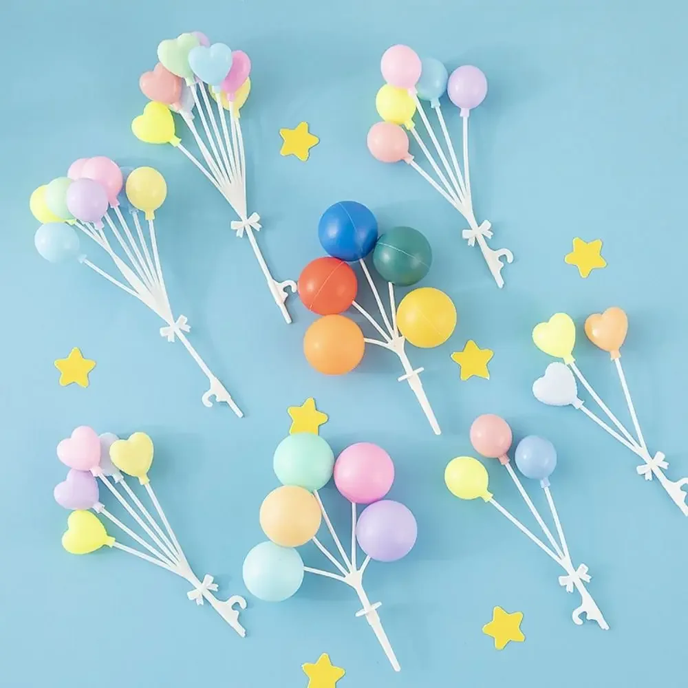 Joli ballon de dĂ©coration de gĂąteau en plastique, boule de cheveux, dĂ©coration de Cupcake, grand ensemble de cartes d'insertion de gĂąteau, fĂȘte