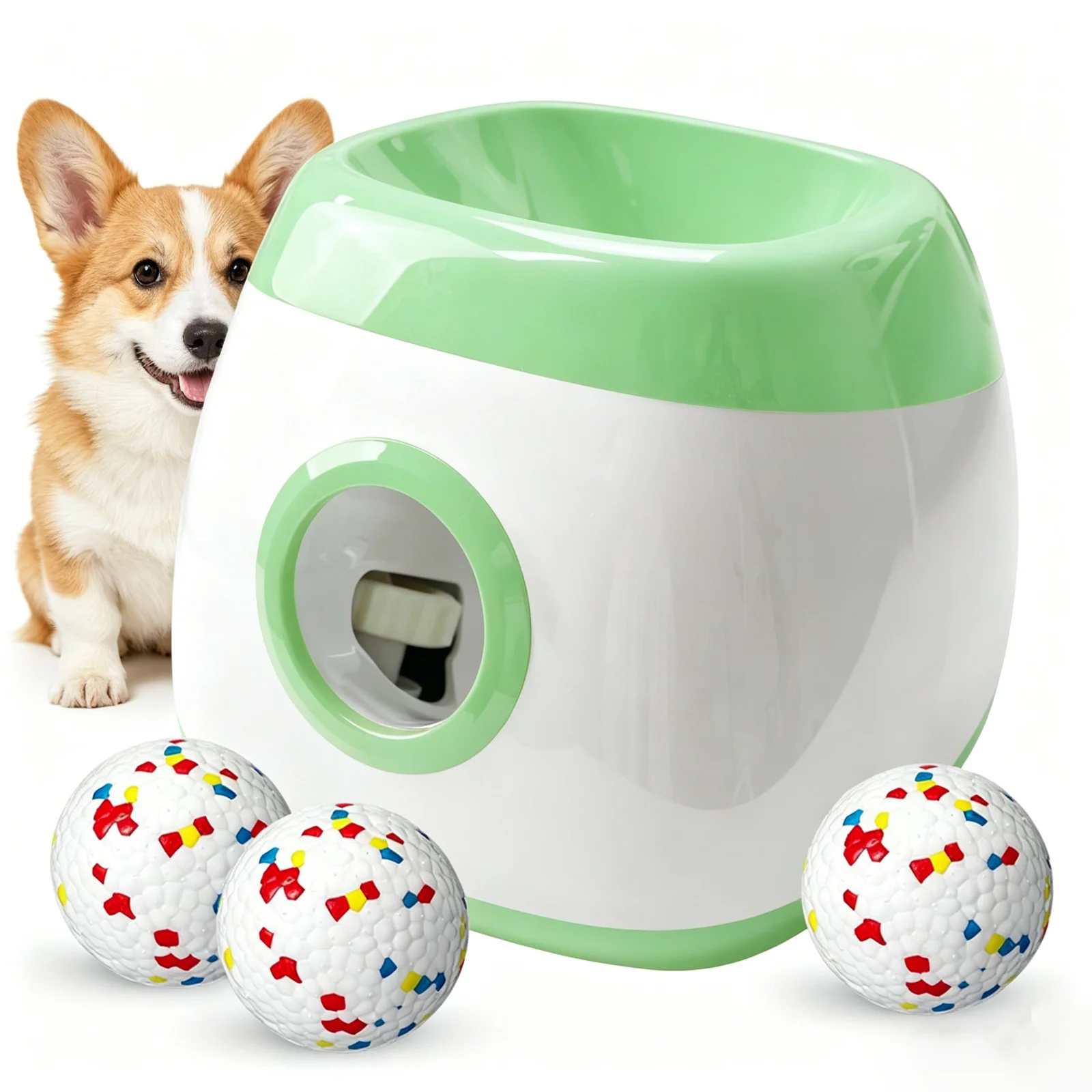 Lanceur automatique de balles de tennis pour chiens, machine à lancer les balles, jouet interactif pour chiens, catapulte rechargeable, jouet d'entraînement pour animaux de compagnie avec 3 balles