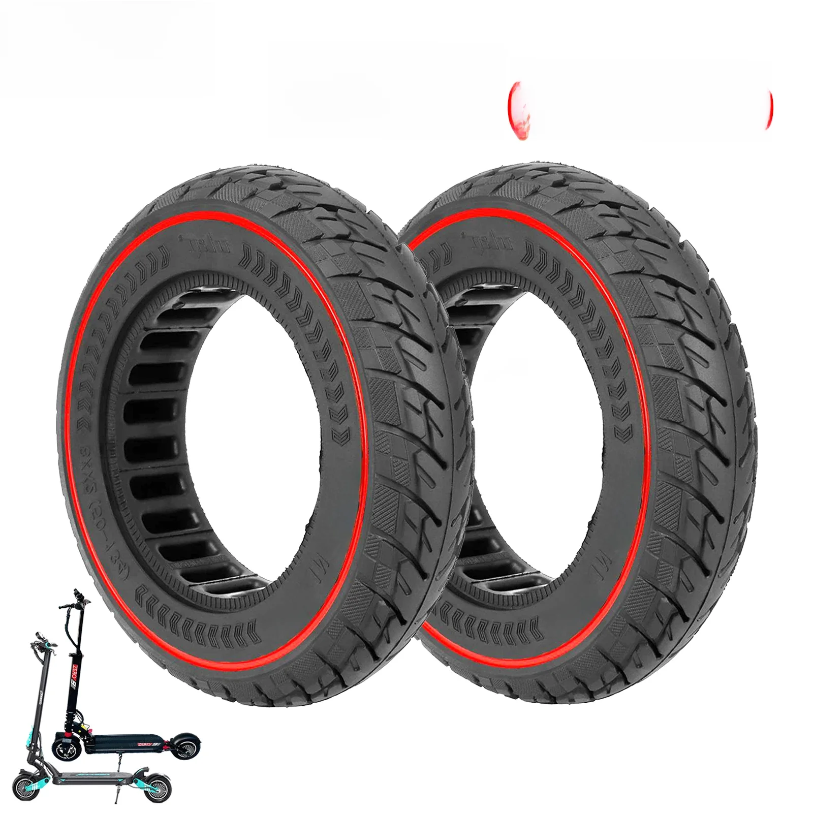 2 pièces 8 1/2x2(50-134) pneu solide tout-terrain 8.5x2 pneu anti-crevaison épaissi pour VSETT 8 9 & 9 +/ZERO 8 9/Inokim Light 2 Scooter