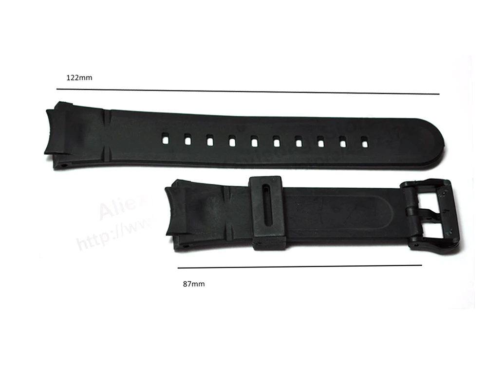 2x SETS Black Rubber Watch Band / Strap Compatible for Casio Edifice EF-305-1AV , EF-305-9AV