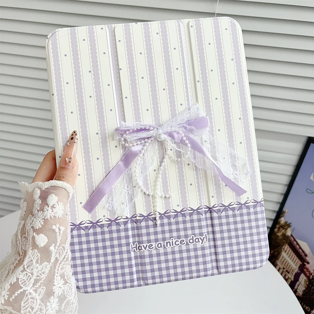 Bows With Pen Holder Ipad Case for iPad 10th 10.9 11th ipad Pro11 2025 12.9 Pro 2024 13