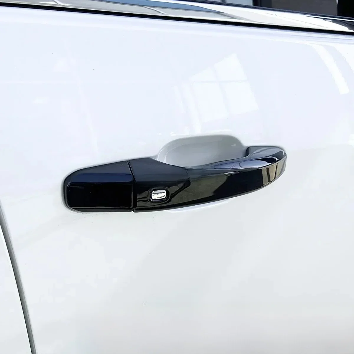 4 Smart Keyhole Black Door Handle Cover For GMC Sierra 1500 2500HD 3500HD Chevy Silverado Tahoe Suburban