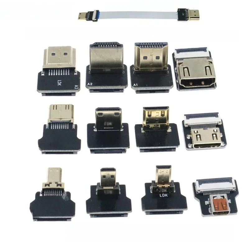 Ruban FPV Connecteur Compatible HDMI, Câble pio Flexible, Raspberry Pi 4, Micro HDMI vers HDMI, Mini HDMI Femelle, Résistant 90, FDavid, 20 Broches