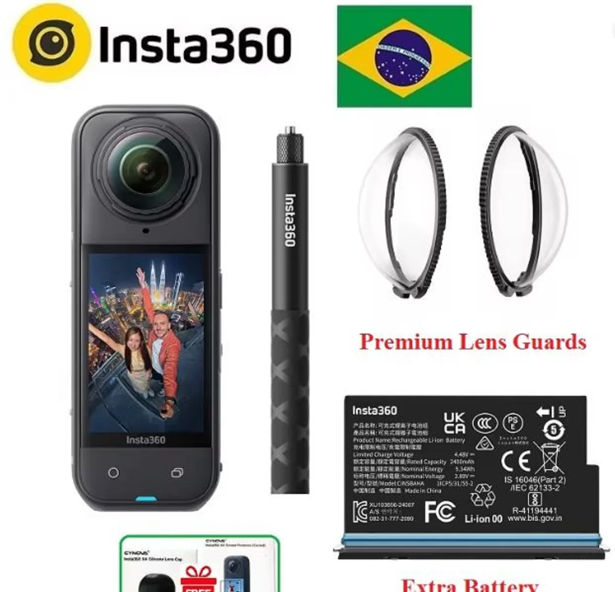 

Гарантированные водонепроницаемые датчики Insta360 X5, 15 м, 1/1,28 дюйма, 8K, 360 HDR, видеокамера с одним объективом, камера Insta 360 X 5