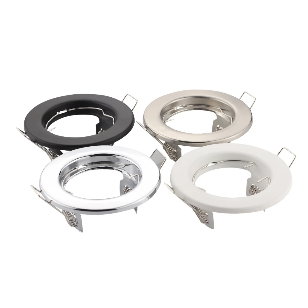 10 szt. Okrągłe LED wpuszczone w sufit Downlight Cutout55MM rama montażowa GU10 lampa halogenowa podstawka oświetlenie punktowe oprawa