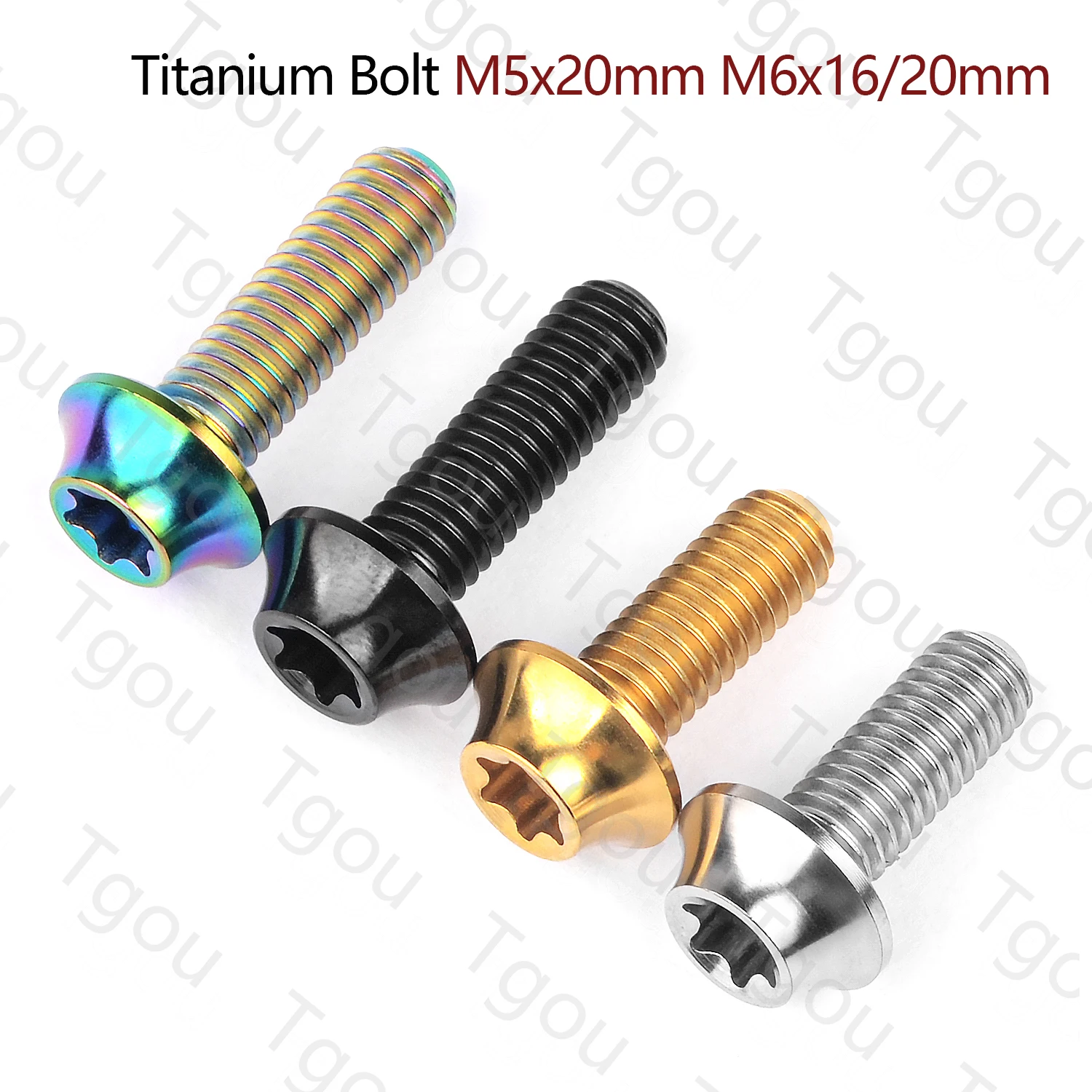 

Tgou Titanium Bolt M5x20/M6x16 20mm Torx Head Screws for Motorcycle Bicycle