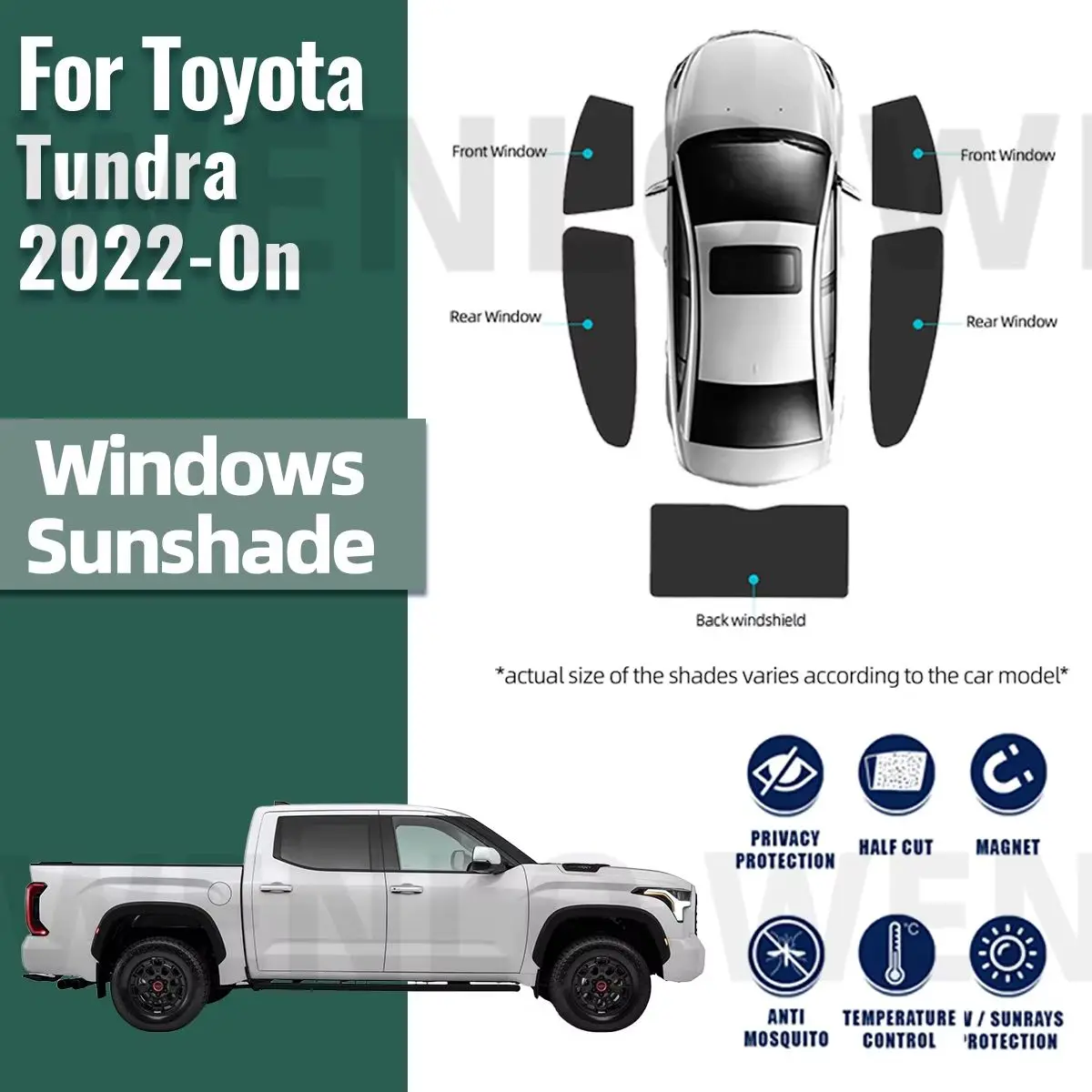 

For Toyota Tundra XK70 2022-2025 Car Sunshade Front Windshield Accessories Vehicle Curtain Side Window Sun Shade Visor Protector