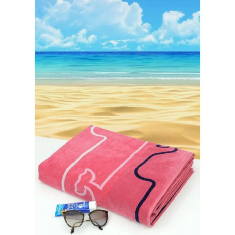 

Beach Towel Colorful Summer 100 x 175 Velvet Pink Fishtail Pattern Bath Towel High Quality