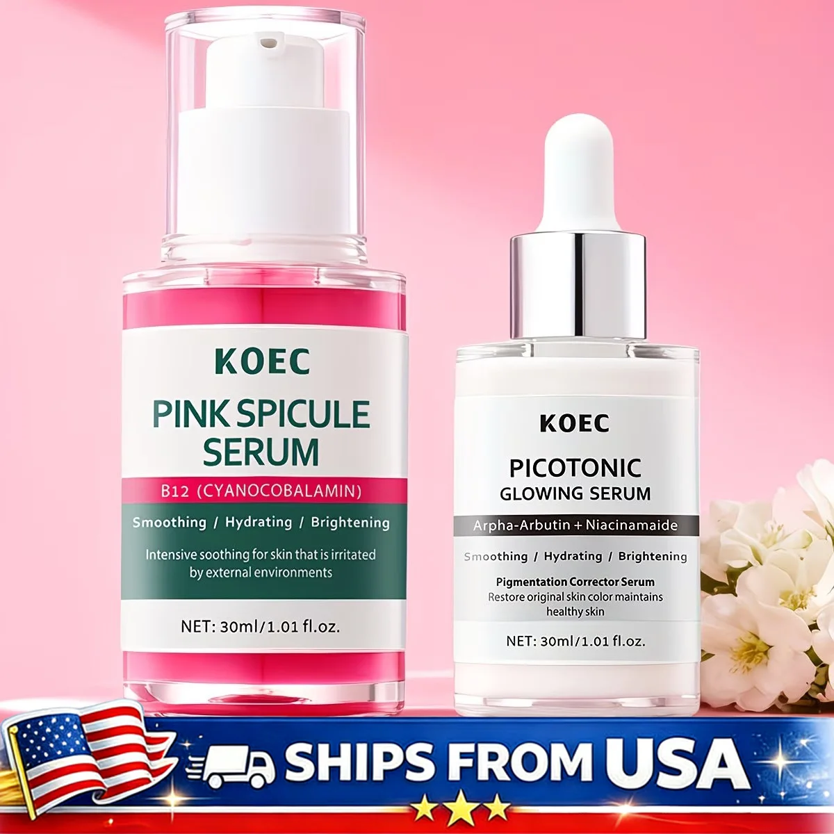 Suero Corrector Iluminador 2 en 1 con Alfa Arbutina y Niacinamida, Cuidado Hidratante para la Piel con Efecto Luminoso, para Manchas Oscuras y Piel Sensible